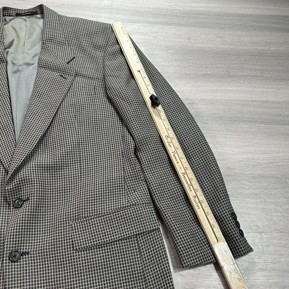 Givenchy Blazer Mens 42R Brown Black Checkered Plaid Sport Coat‎ Jacket